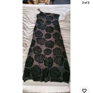 Luxe Black Rose Maxi Dress